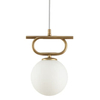 Lampa zwisowa do salonu kula Tes 33631 Sigma glamour mleczny klosz złota