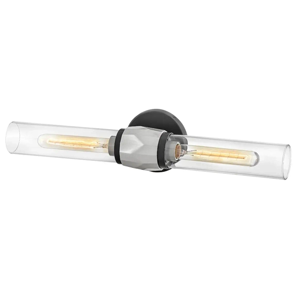 Podwójna lampa ścienna Ellison HK-ELLISON2-BK-BN nad lustro IP44 nikiel
