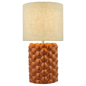 Ceramiczna nocna lampka Jayden JAY4211 tuba z abażurem pomarańczowa