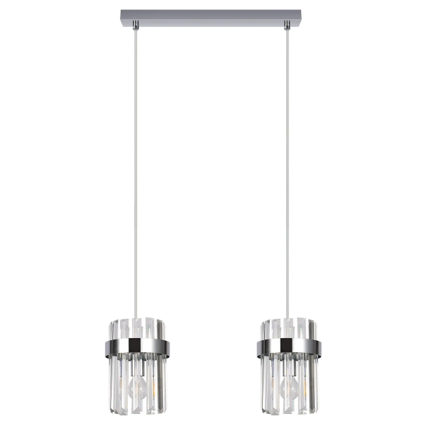 Podwójna lampa wisząca glamour Vetro LP-2910/2L CH kryształowa chrom