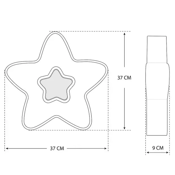 Sufitowa lampa dziecięca gwiazda 407 LED 28W zmienna barwa biała szara