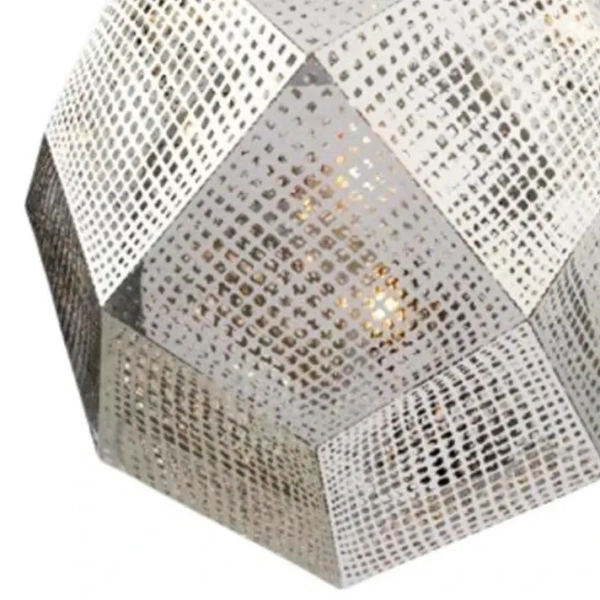 Geometryczna lampa wisząca Futuri star ST-5001 SILVER Step siatka chrom