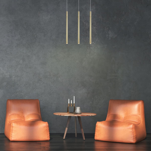 Potrójna lampa wisząca tuby Lungo LP-984/3L GD Light Prestige nad stół złota