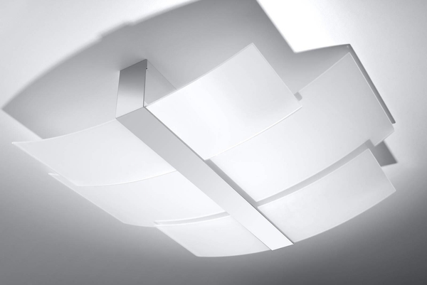 Plafon LAMPA sufitowa SL.0351 szklana OPRAWA chrom biała