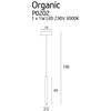Kuchenny zwis nad wyspę ORGANIC P0202 Maxlight LED 1W 3000K tuba biały