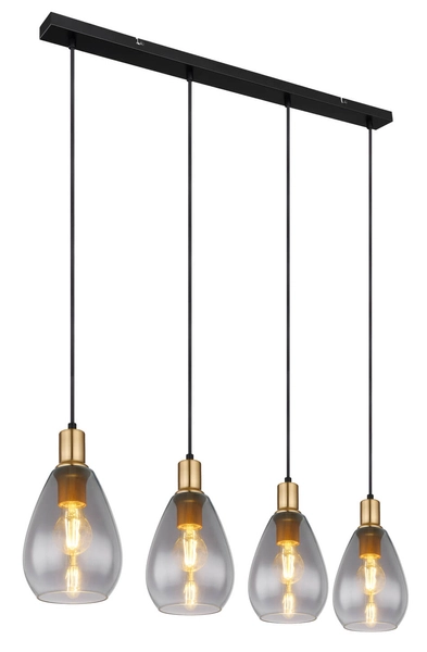 Wisząca lampa Fanni 15563-4H nad stół czarna przydymiona