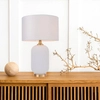 Lampka nocna do sypialni Tamiza LP-1515/1T big white z abażurem biała złota