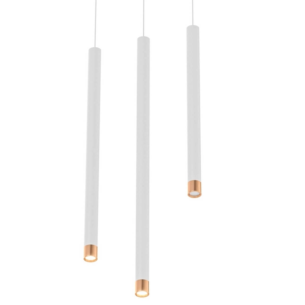 Zwis nad stół Q I biała lampa wisząca metalowa tuba do biura