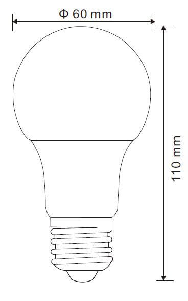 Zestaw 2 żarówek 10600-2 E27 A60 LED 9W 3000K 810lm