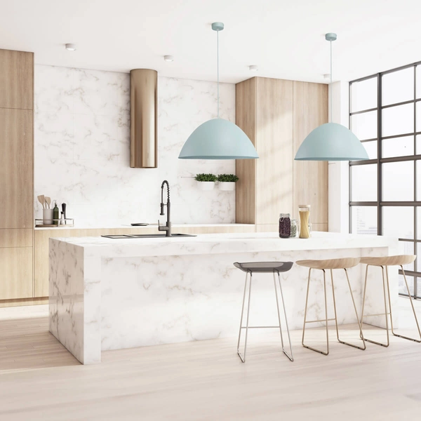 Zwisająca lampa do sypialni Faro 974 kopuła metalowa miętowa