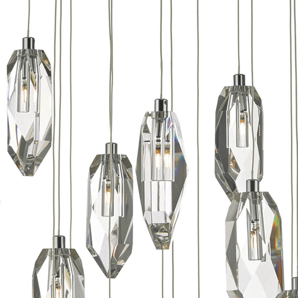 Kryształowa lampa wisząca Crystal CRY1850 Dar Lighting srebrny przezroczysty