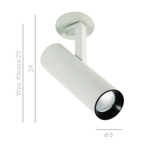 LAMPA sufitowa BOCCA SL74055/18W 4000K WH+BL Italux metalowa OPRAWA spot LED 18W tuba regulowana biała