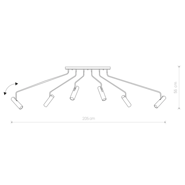 Sufitowa lampa nowoczesna Eye 6492 ruchome tuby nad stół białe