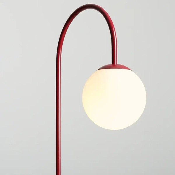 Kulista lampa stołowa Una 1116B15 szklana kula czerwona biała