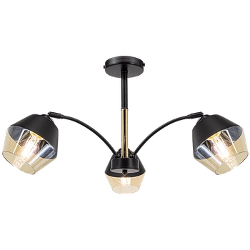 Nowoczesna lampa sufitowa 2202/3 BL TR szklana czarna złota