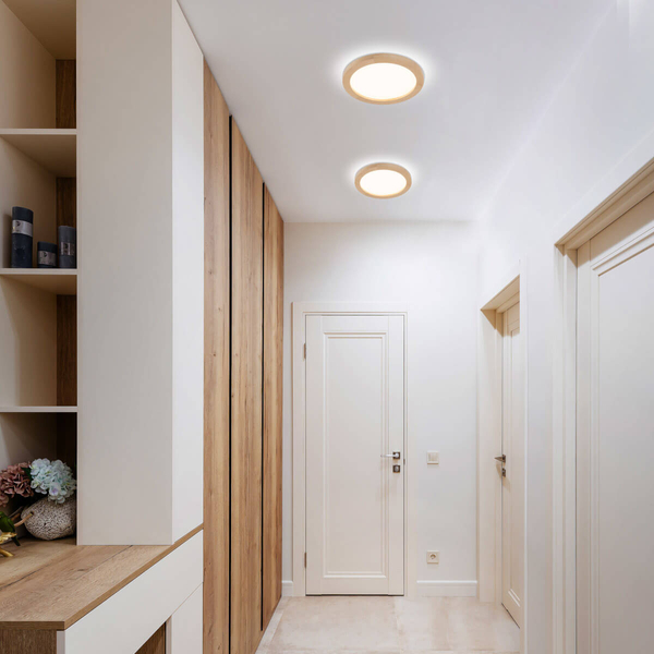 Plafon do łazienki Aqua 18004 LED 24W 3000-6500K IP54 drewniana biała