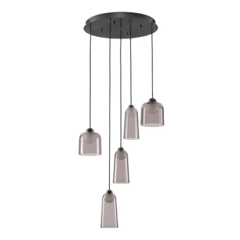 Szklana sufitowa lampa TAVENCO LE45214 LED 24W 3000K czarna różowa