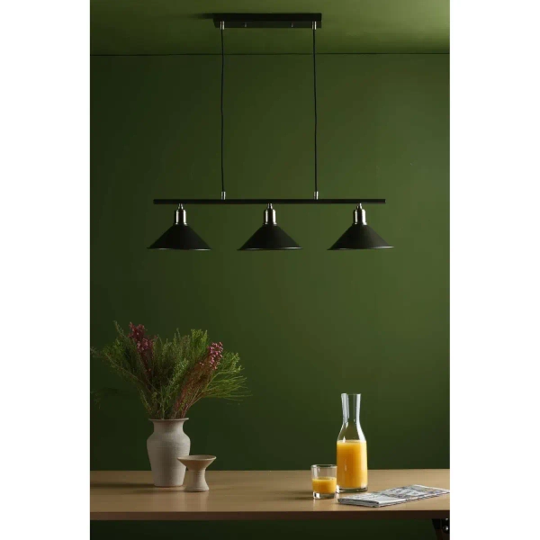 Wisząca lampa nad stół Jalen JAL0361 do jadalni stożek grafitowy mosiądz