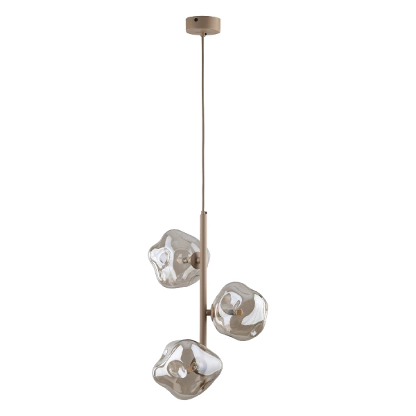 Glamour zwisająca lampa Lava Sabia 11107 szklane kule bursztynowy