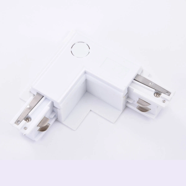 Kątowy L-łącznik podtynkowy Track AZ4297 do 3-fazowej szyny biały prawy