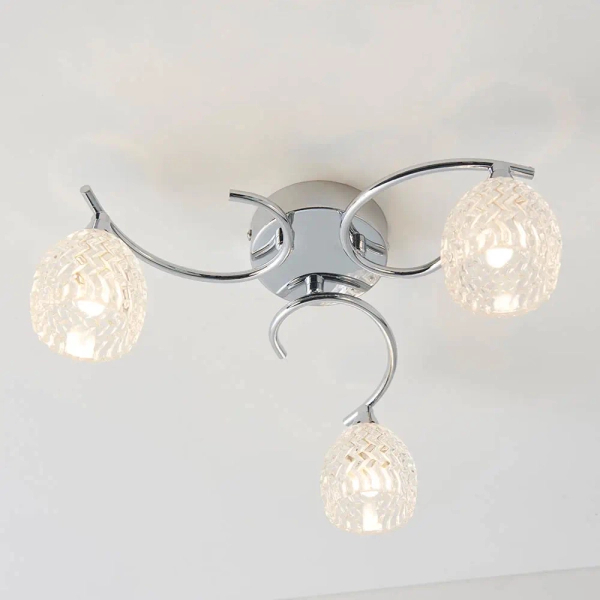 Salonowa lampa sufitowa Boyer BOYER-3CH szklana chrom przezroczysty