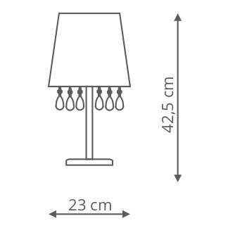 Stojąca LAMPA stołowa MONA LP-5005/1TS czarna Light Prestige nocna LAMPKA abażurowa z kryształkami glamour crystal czarna