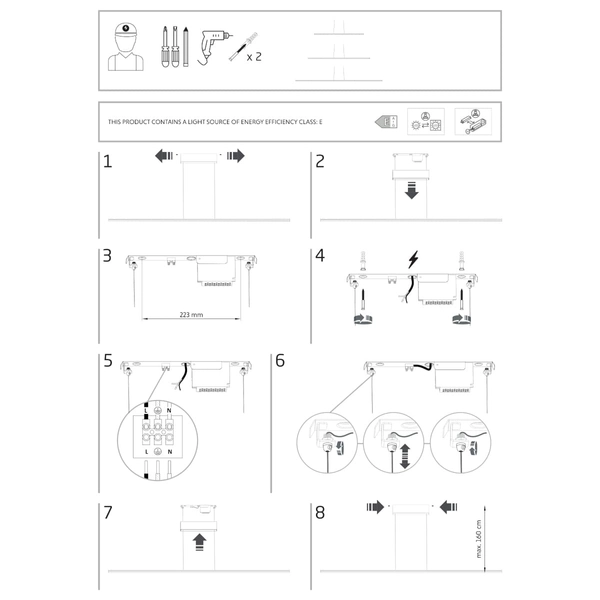 Zwisająca lampa listwa nad stół Bar 10363 Nowodvorski LED 21W 3000K czarna