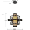 Ratanowa lampa wisząca Astra LP-3110/1P BK japandi boho czarna