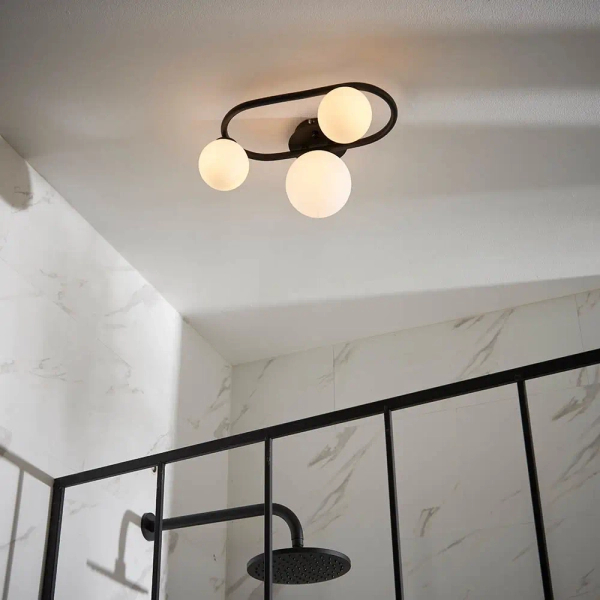Kulista lampa sufitowa Pulsa 93524 kule balls biały IP44 czarny
