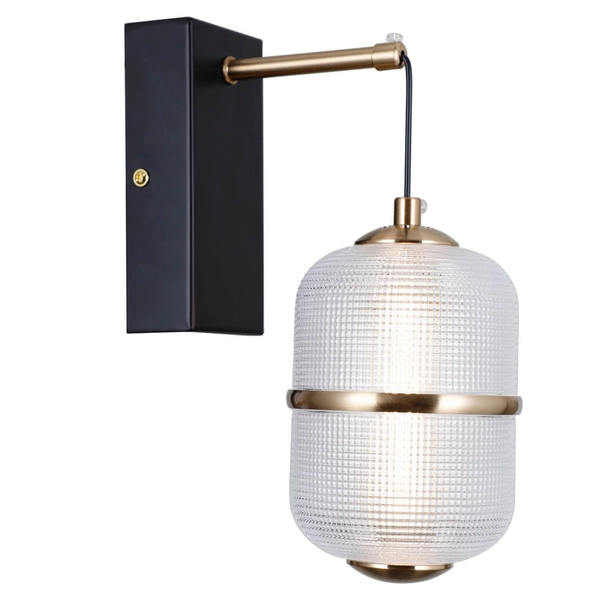 Ścienny kinkiet szklany Alani WL-34375-1-BK LED 6W 3000K czarny złoty