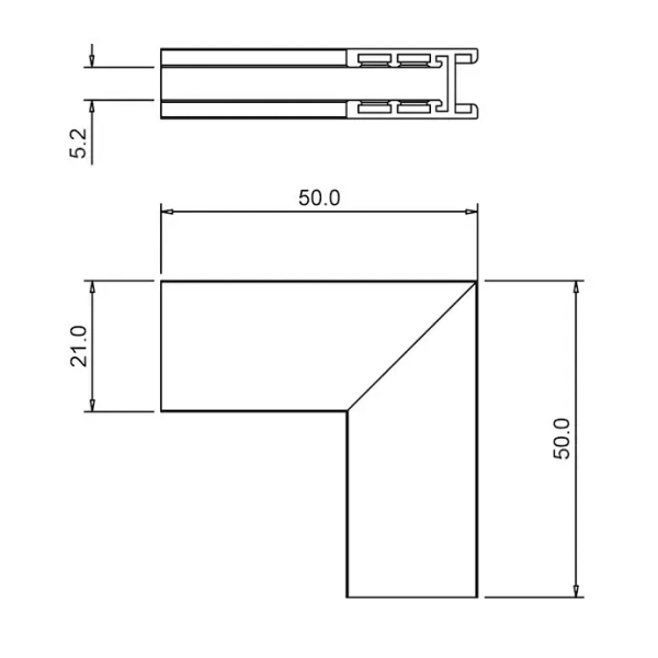 Łącznik góra-dół natynkowy do szyn Magnetic Track ML2167 czarny