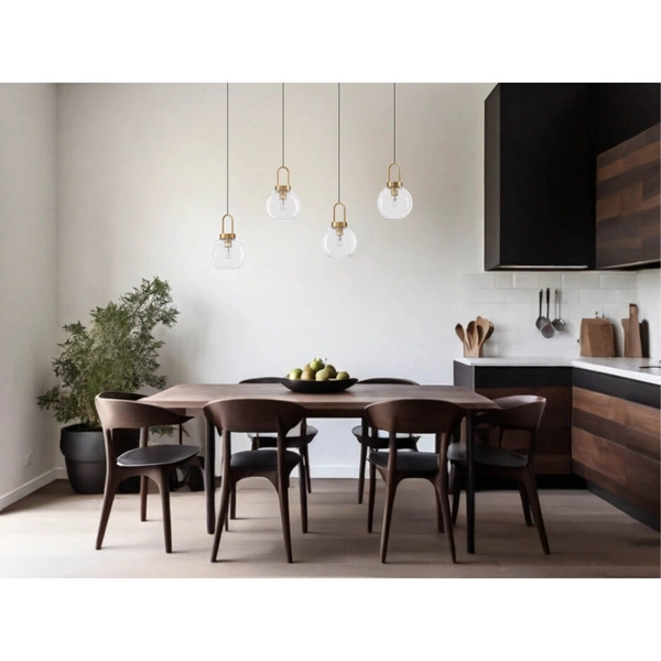 Szklany żyrandol salonowy Banes nad stół złoty przezroczysty