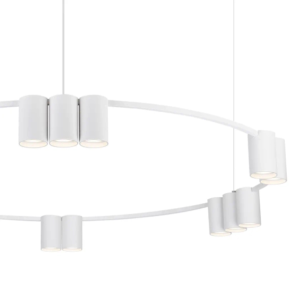 Wisząca lampa tuba GENESIS ML0377 podłużna metalowa biała