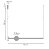 Podwieszana lampa do salonu O-line ST-1688L Step LED 28W 3000K ball mosiądz