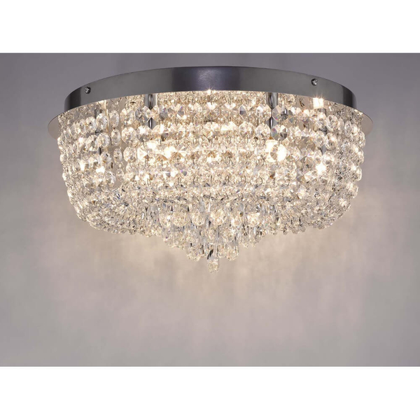 Kryształowa lampa sufitowa do salonu Eitan EIT5008 chrom przezroczysty