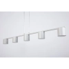 Podłużna lampa wisząca Mila 5 41357 tubki metalowe szare beżowe