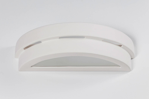 Kinkiet LAMPA ścienna SL.0002 półokrągła OPRAWA ceramiczna przyścienna biała