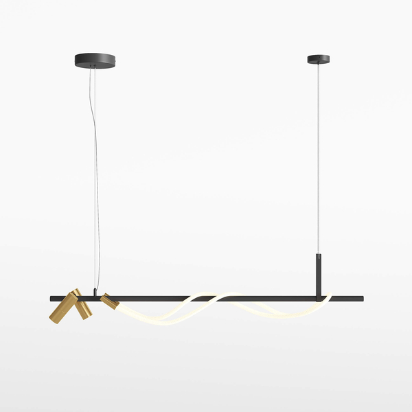 Wisząca lampa sznur Rosa MOD166PL-L30GB3K LED 42W 3000K czarna