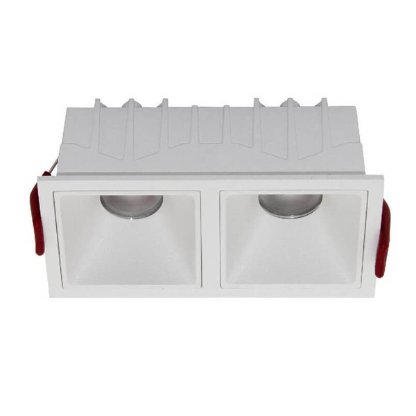 Podwójna lampa wpuszczana Alfa DL043-02-10W3K-D-SQ-W LED 20W 3000K biały