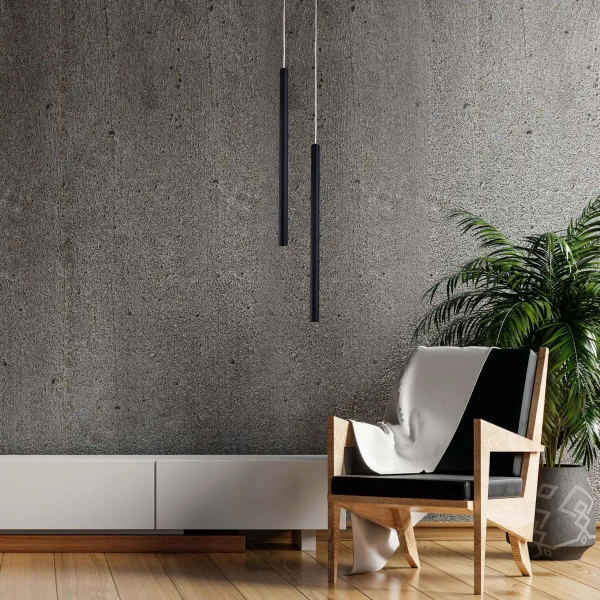 Minimalistyczna lampa wisząca Lungo do przedpokoju czarna