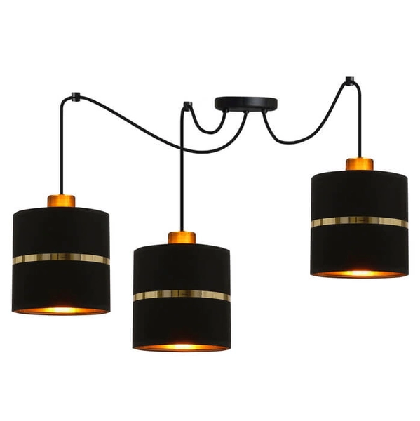 Lampa wisząca Assam 33-17772 Candellux regulowana czarna złota