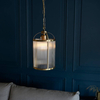 Wisząca lampa szklana Lambeth Ribbed 106710 na łańcuchu mosiądz
