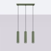 Ryflowana lampa wisząca KARBON SL.1613 potrójna oliwkowa