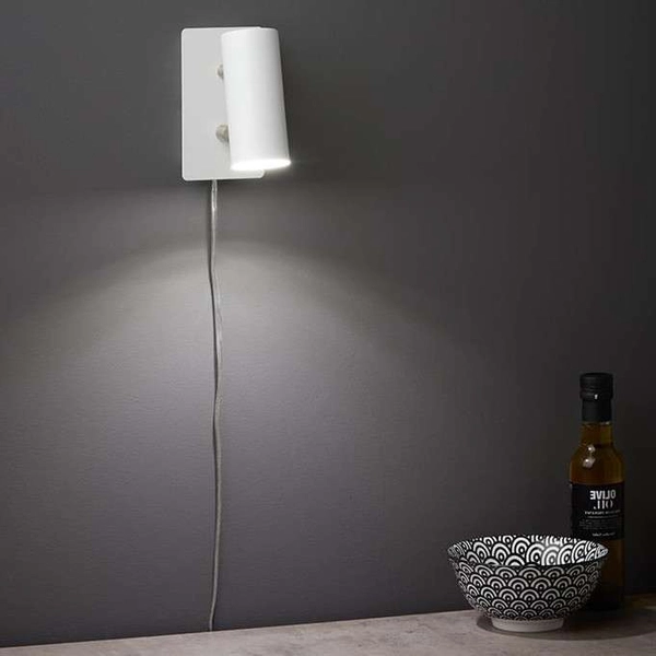 Industrialna LAMPA ścienna BARCELONA 107346 Markslojd metalowa OPRAWA kinkiet tuba regulowana biała