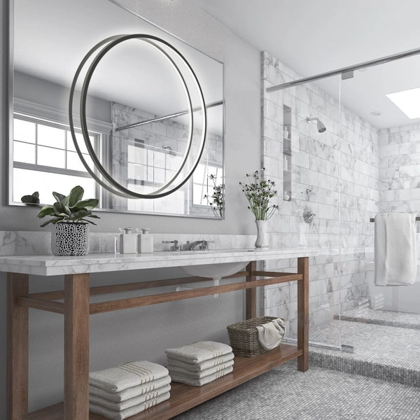 Kinkiet lampa ścienna MIRROR LP-999/1W L BK Light Prestige LED 50W 3000K IP44 okrągła oprawa łazienkowa metalowa czarna