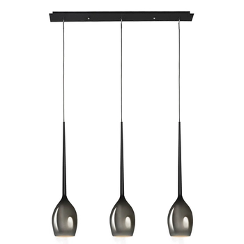 Przydymiona lampa wisząca Izza szklana do przedpokoju