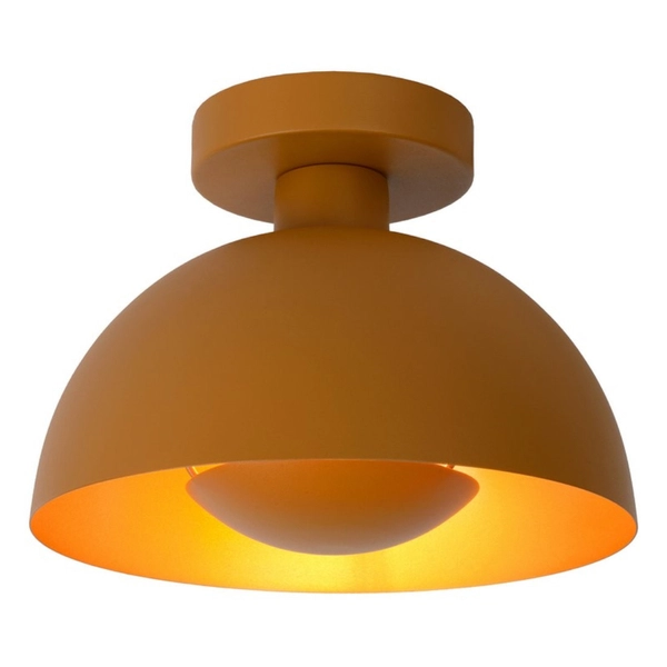LAMPA sufitowa SIEMON 45196/01/44 Lucide metalowa OPRAWA kopuła plafoniera hygge żółta