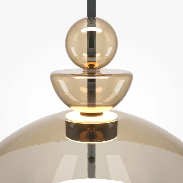 Szklana zwisająca lampa Bangkok MOD185PL-L12CG3K3 LED 12W 3000K mosiądz