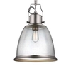 Wisząca LAMPA rustykalna FE-HOBSON-P-L-SN Elstead FEISS loftowa OPRAWA szklana ZWIS hygge nikiel przezroczysty