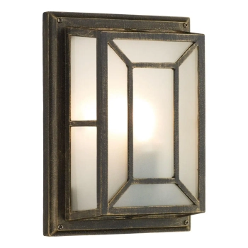 Ogrodowa lampa ścienna Trent TRE5254 retro szklana IP44 czarny złoty